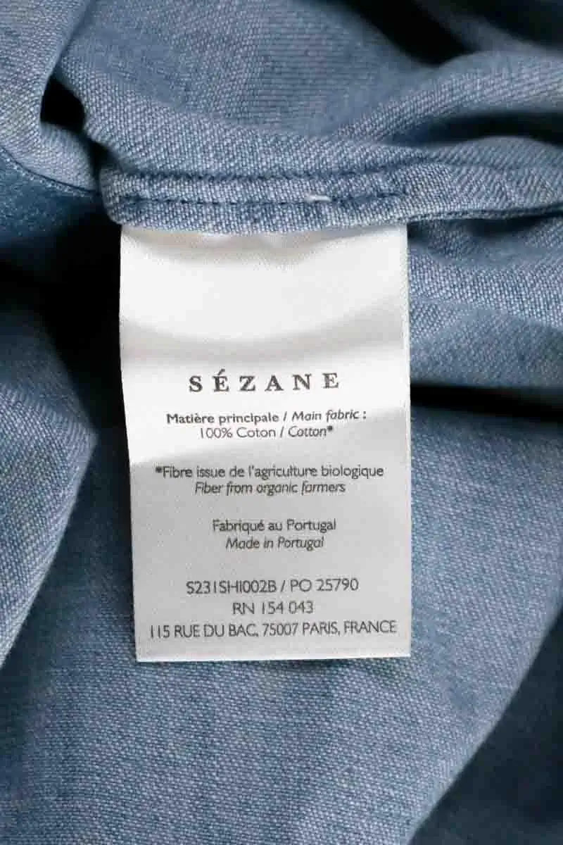 Chemise Sézane Bleu en Coton