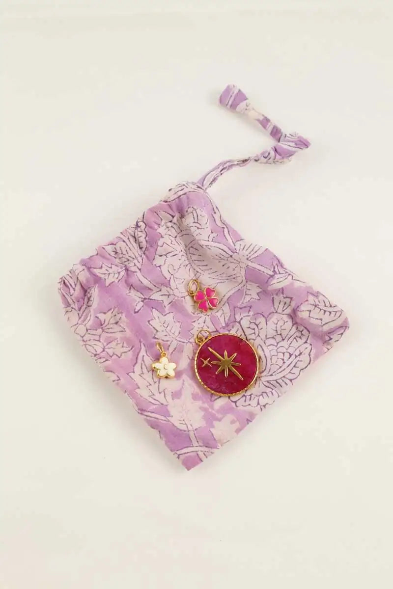 Lot pendentifs Les Breloquines Rose en Plaqué or