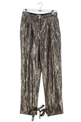 Pantalon Carot Claudie Pierlot Doré en Synthétique, taille L - Seconde Main