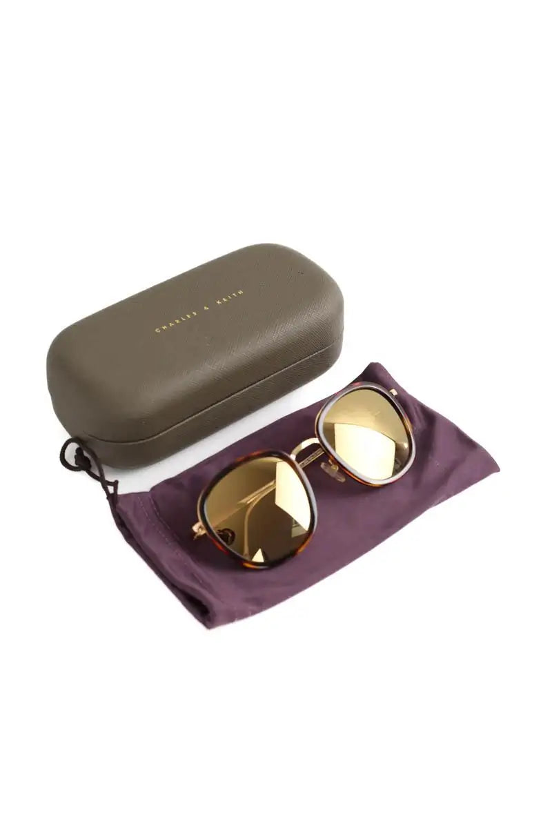 Lunettes de soleil Charles & Keith Marron en Plastique
