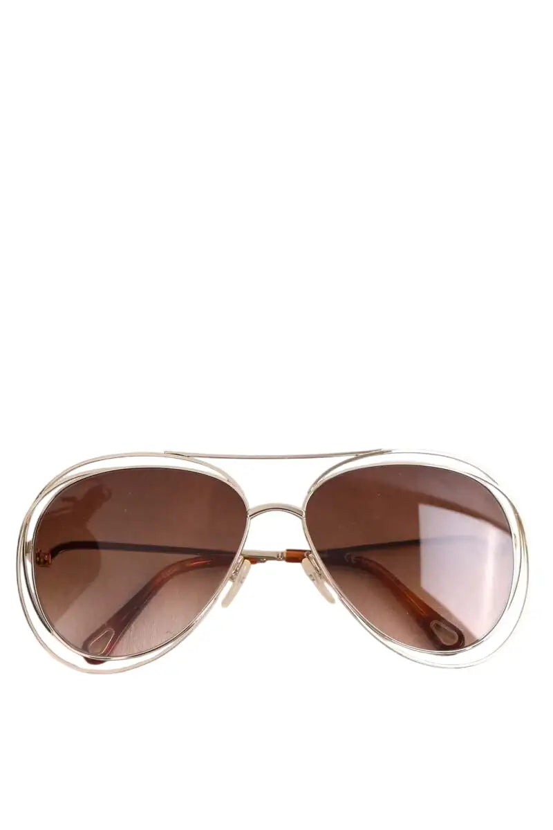 Lunettes de soleil Chloé Marron en Métal - Seconde Main