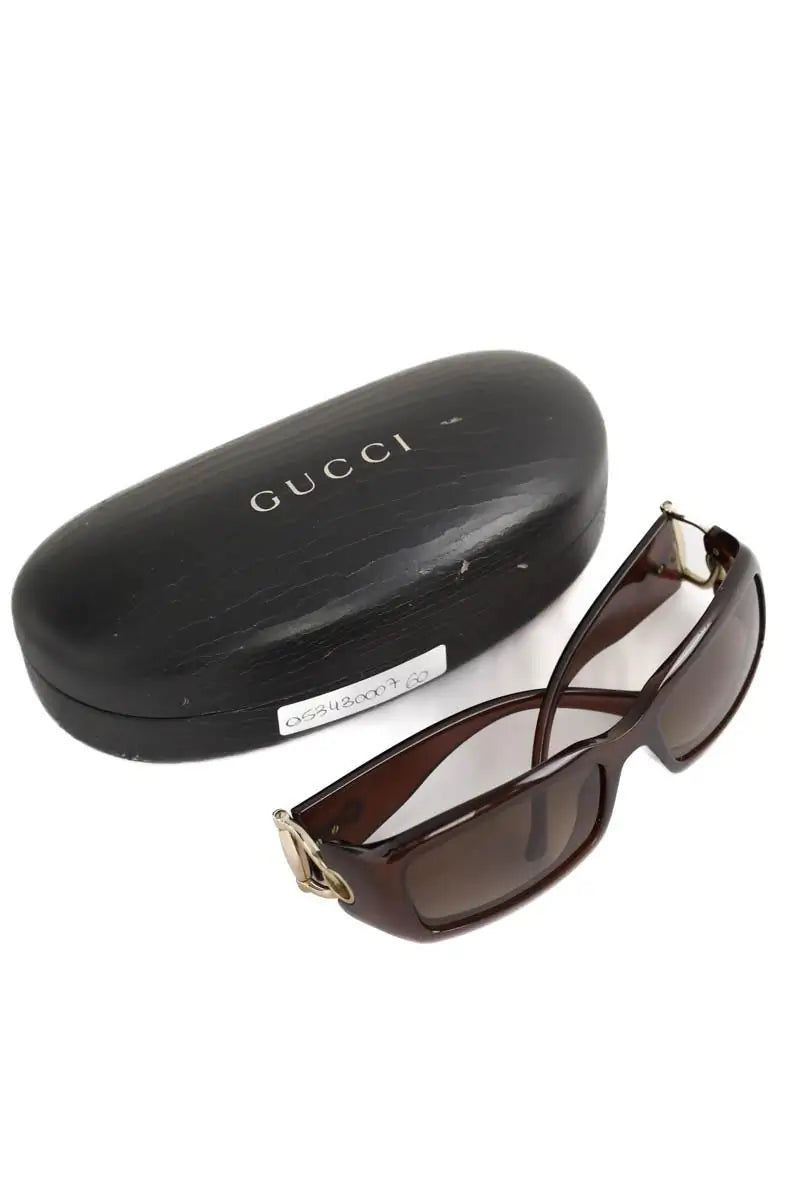 Lunettes de soleil Gucci Marron en Plastique