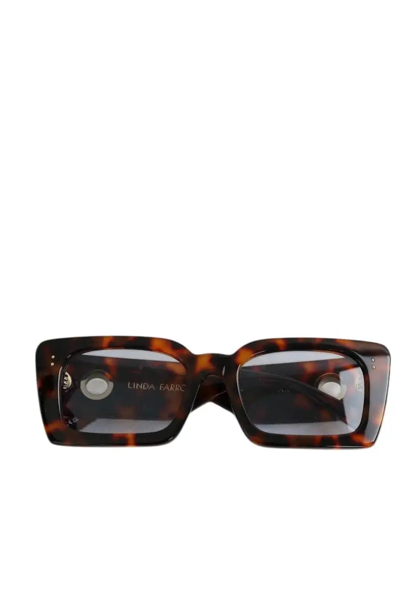 Lunettes de soleil Linda Farrow Marron en Plastique - Seconde Main