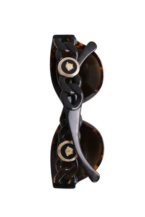 Lunettes de soleil Versace Marron en Plastique