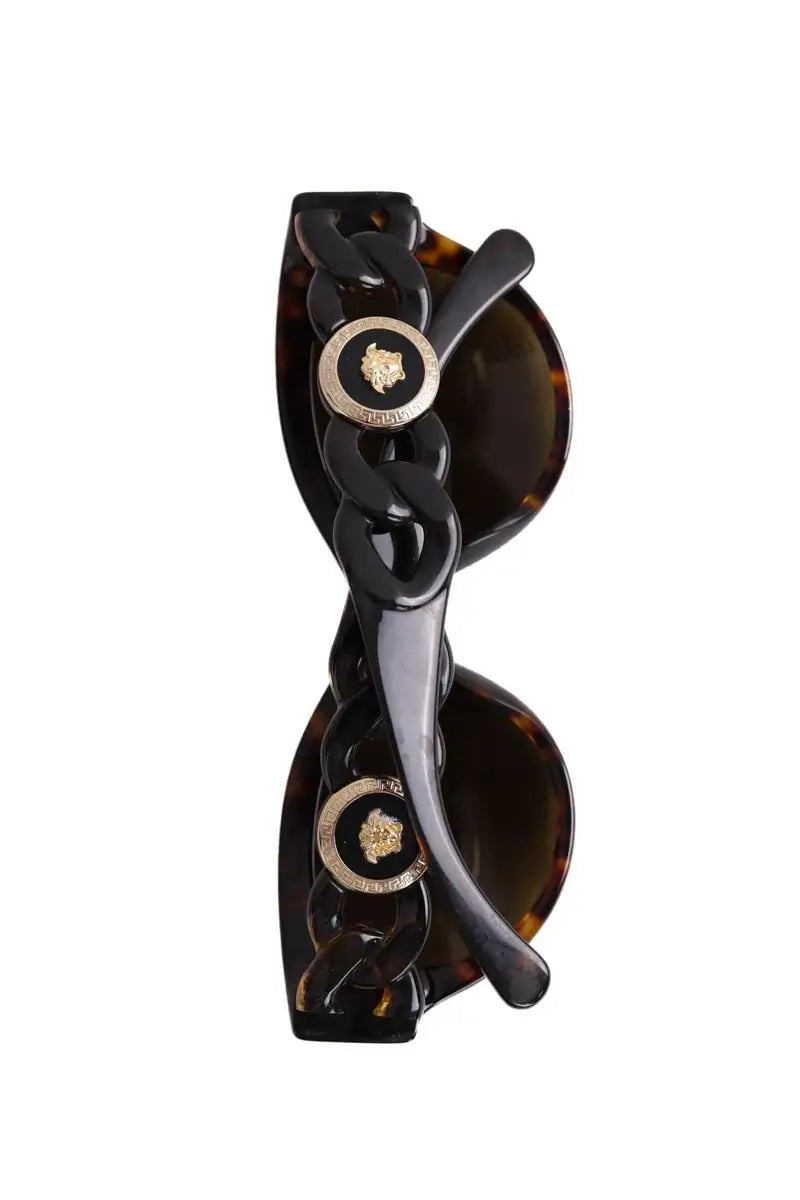 Lunettes de soleil Versace Marron en Plastique