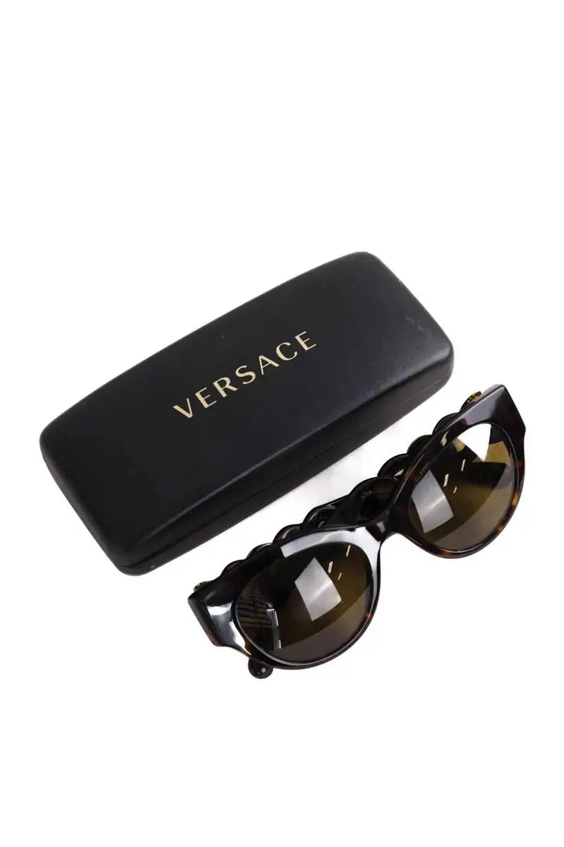 Lunettes de soleil Versace Marron en Plastique