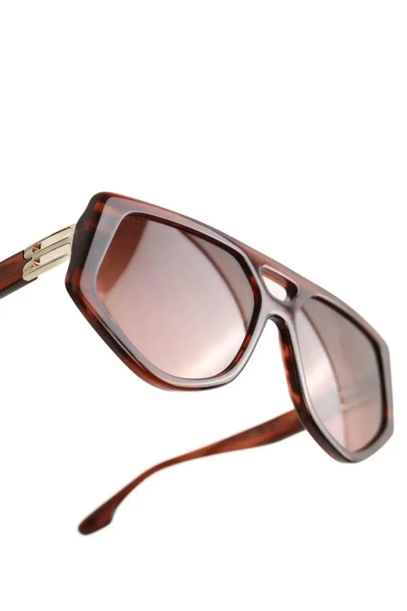 Lunettes de soleil Victoria Beckham Marron en Plastique