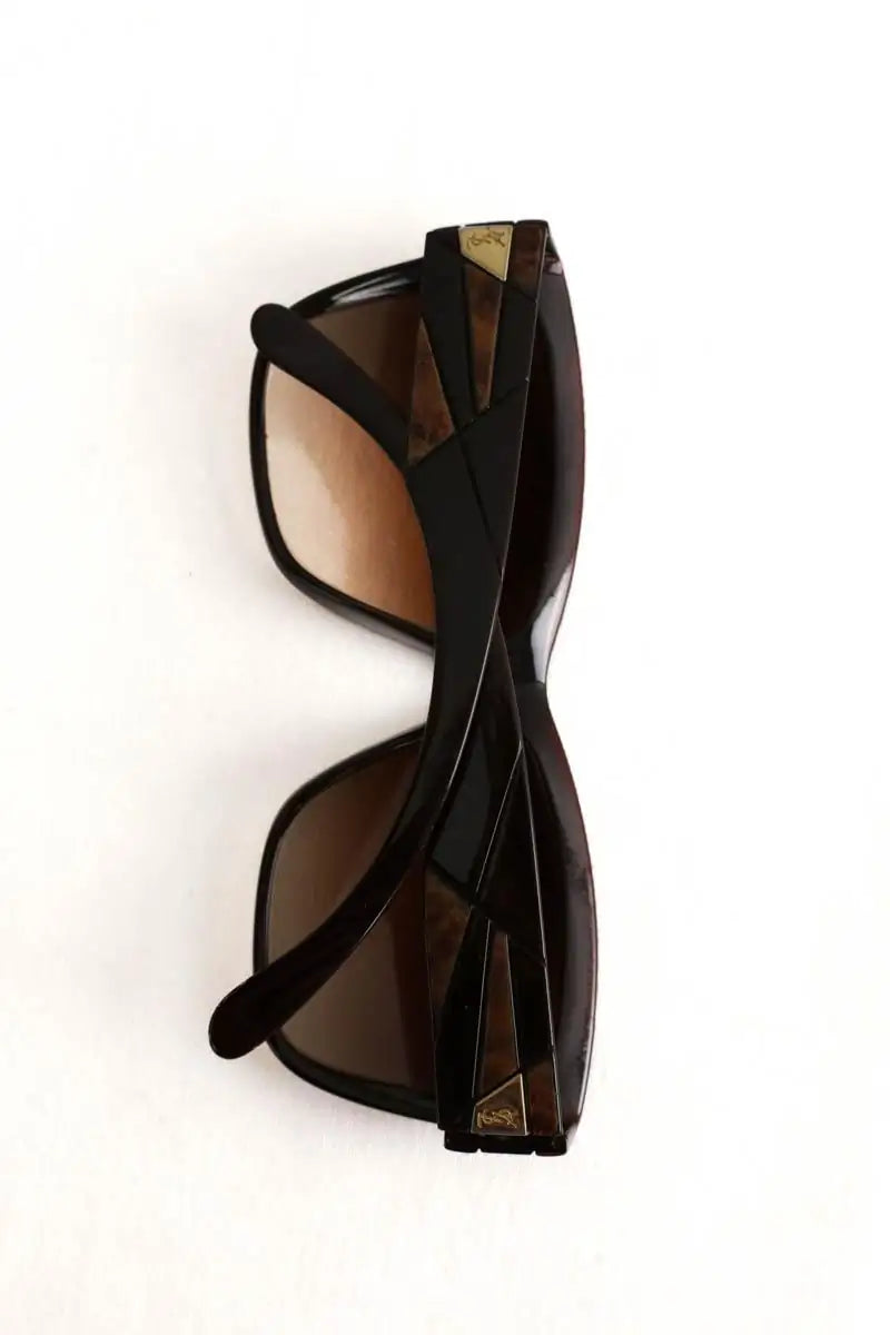 Lunettes de soleil Yves Saint Laurent Marron en Plastique