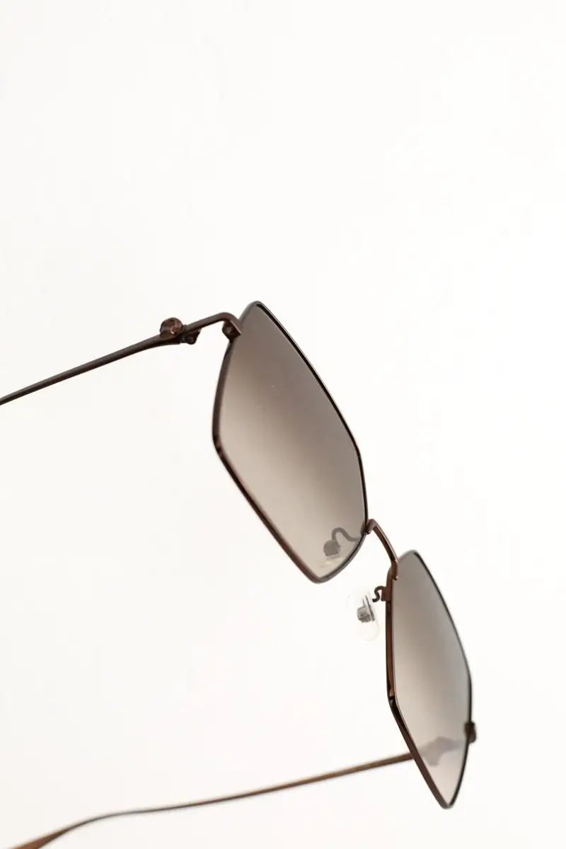 Lunettes surdimensionné Alexander McQueen Marron en Métal
