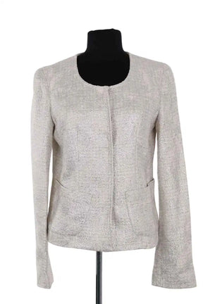 Blazer Tara Jarmon Argent en Laine, taille L - Seconde Main