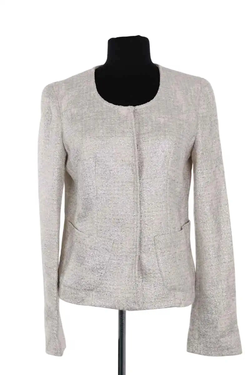 Blazer Tara Jarmon Argent en Laine, taille L - Seconde Main