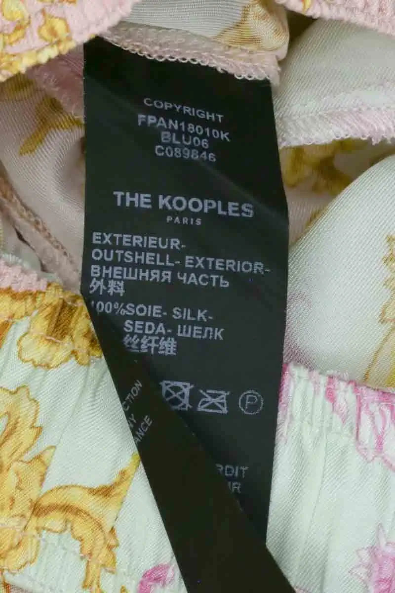 Pantalon droit The Kooples Jaune en Soie