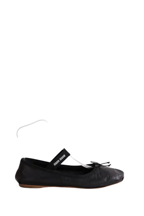 Ballerines Miu Miu Noir en Cuir, taille 39 - Seconde Main