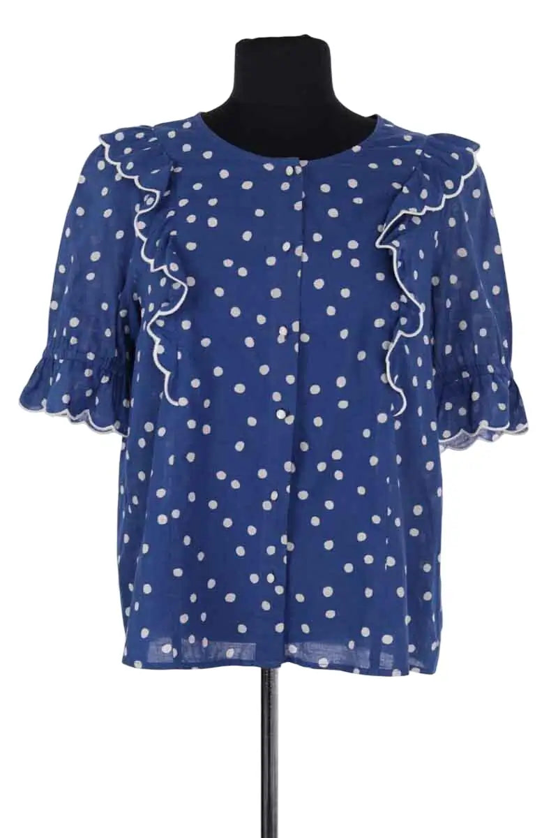 Blouse Sézane Bleu en Coton, taille S - Seconde Main