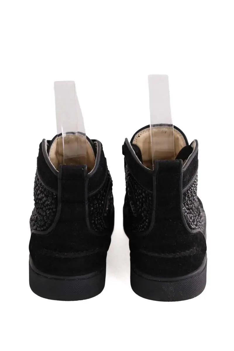 Baskets montantes Christian Louboutin Noir en Velours
