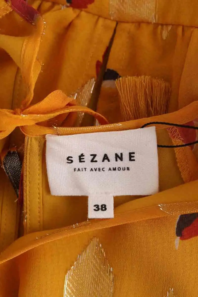 Robe Sézane Jaune en Soie