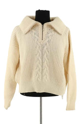 Pull Sandro Ecru en Laine, taille XS - Seconde Main