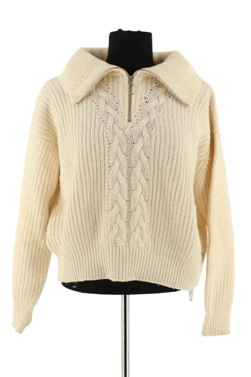 Pull Sandro Ecru en Laine, taille XS - Seconde Main
