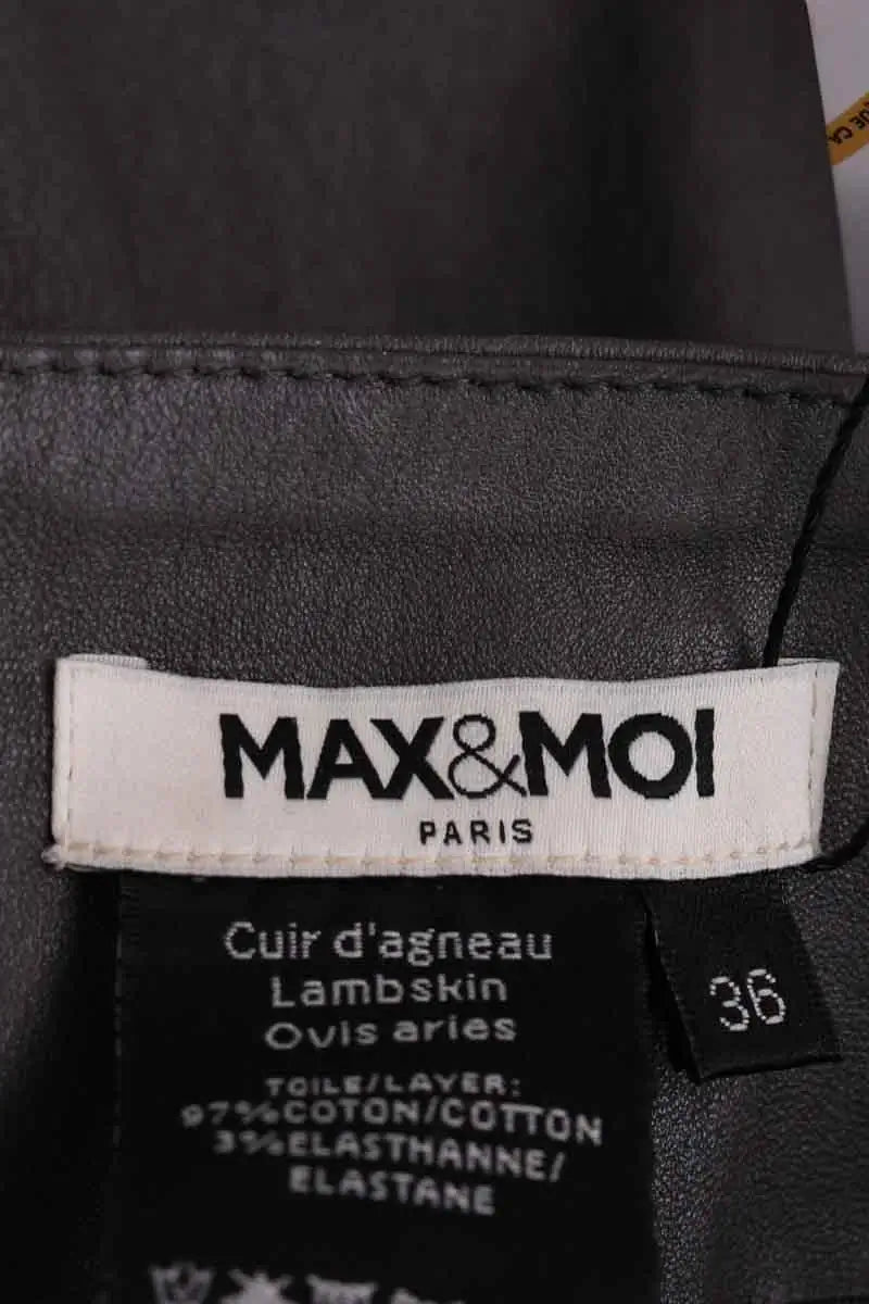 Jupe Max & Moi Gris en Cuir