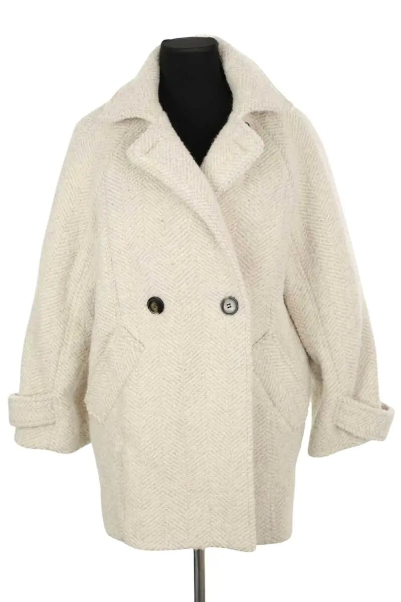 Manteau Ba&Sh Beige en Laine, taille S - Seconde Main