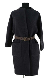 Manteau Ba&Sh Marine en Laine, taille S - Seconde Main