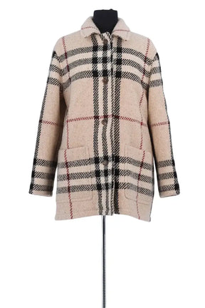 Manteau Burberry Beige en Viscose, taille M - Seconde Main
