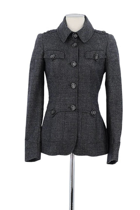 Manteau Burberry Gris en Laine, taille S - Seconde Main
