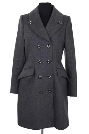 Manteau Burberry Gris en Laine, taille XS - Seconde Main