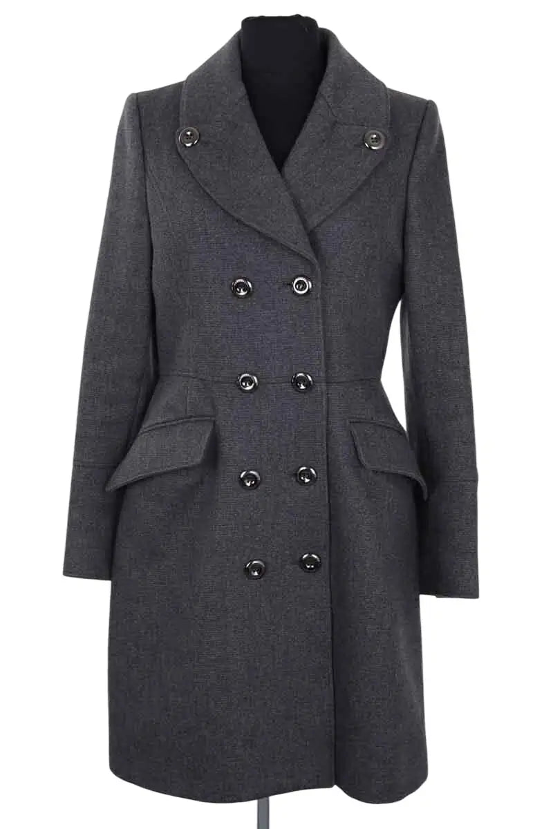 Manteau Burberry Gris en Laine, taille XS - Seconde Main