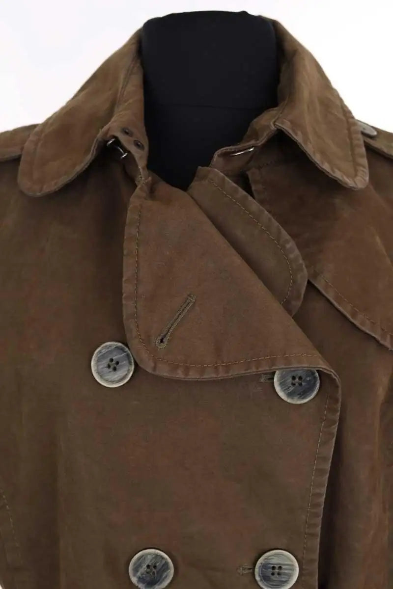 Manteau Burberry Kaki en Coton