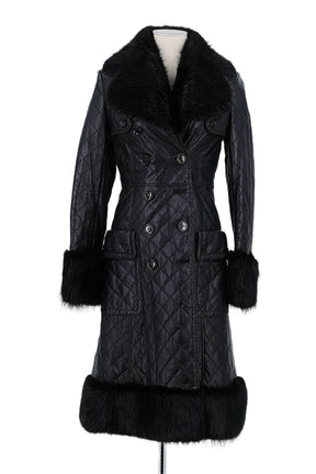 Manteau Burberry Noir en Cuir, taille S - Seconde Main