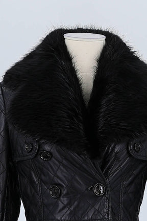 Manteau Burberry Noir en Cuir