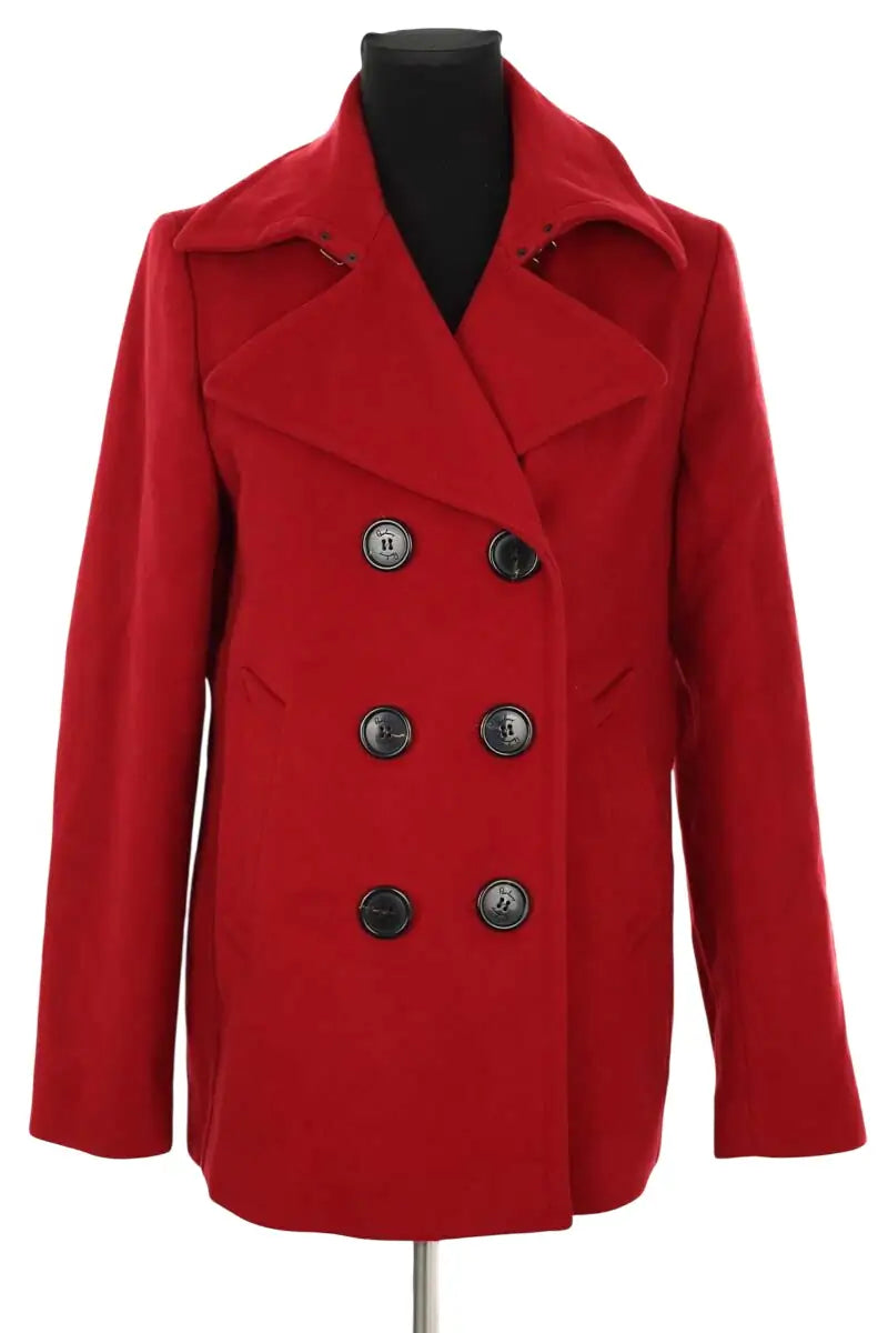 Manteau Burberry Rouge en Laine, taille M - Seconde Main