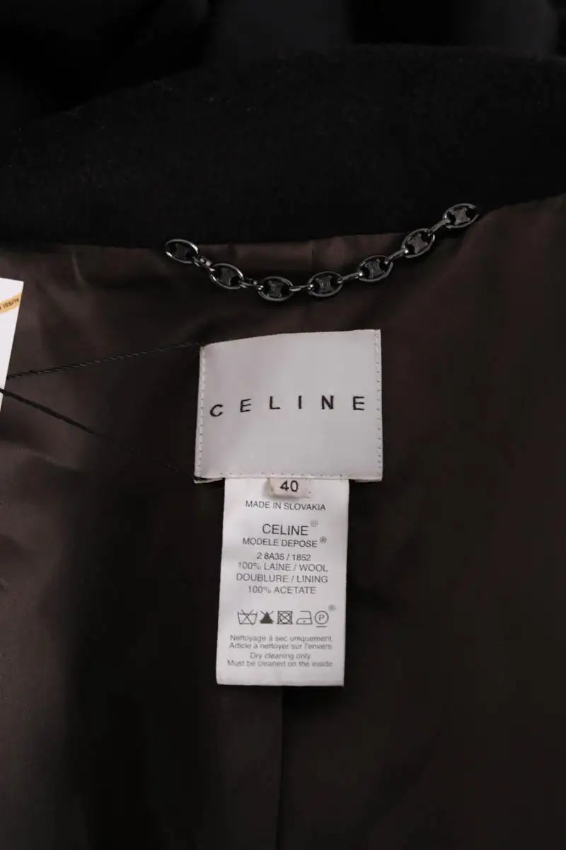 Manteau Celine Noir en Laine