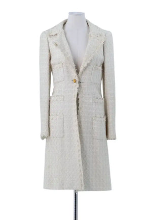 Manteau Chanel Beige en Coton, taille S - Seconde Main
