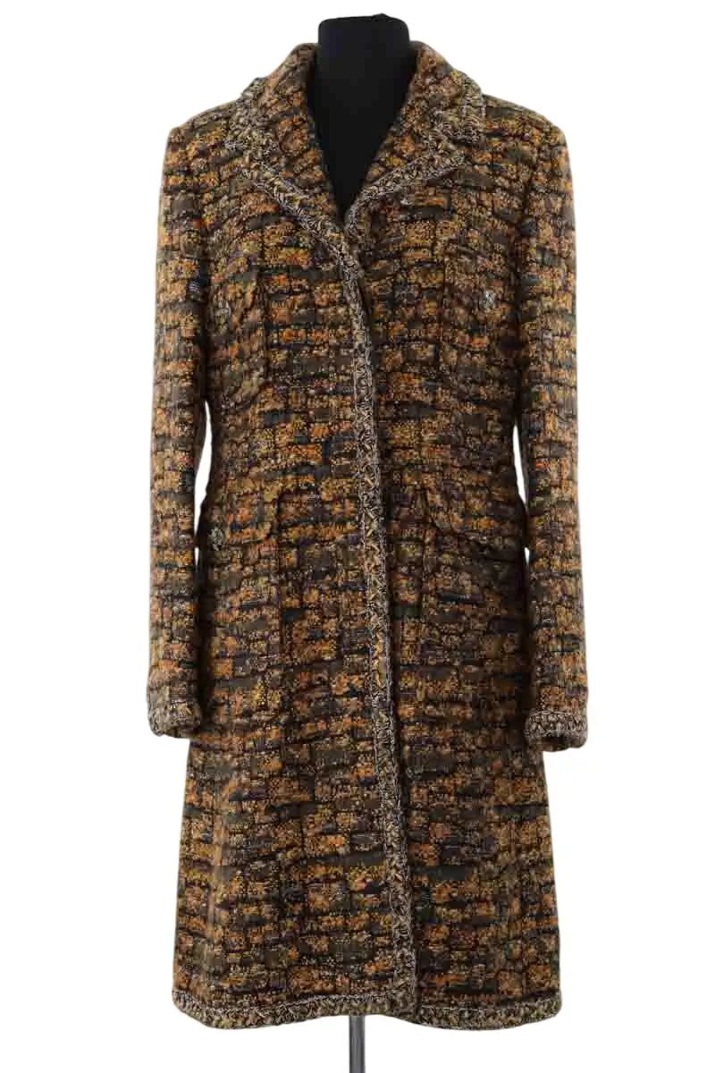 Manteau Chanel Multicolore en Tweed, taille XL - Seconde Main