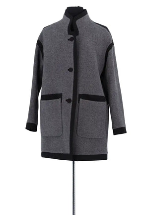 Manteau Claudie Pierlot Anthracite en Laine, taille M - Seconde Main