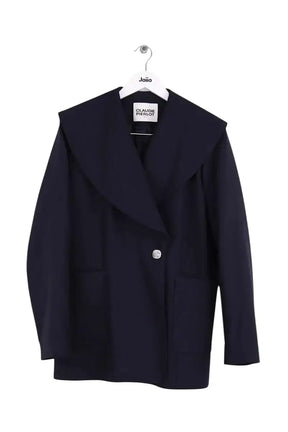 Manteau Claudie Pierlot Marine en Synthétique, taille XL - Seconde Main