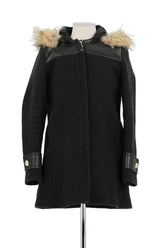 Manteau Claudie Pierlot Noir en Fourrure, taille S - Seconde Main
