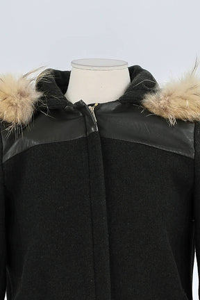 Manteau Claudie Pierlot Noir en Fourrure
