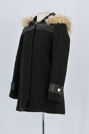 Manteau Claudie Pierlot Noir en Fourrure