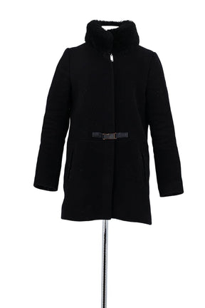 Manteau Claudie Pierlot Noir en Laine, taille S - Seconde Main