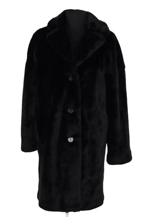 Manteau Claudie Pierlot Noir en Synthétique, taille S - Seconde Main