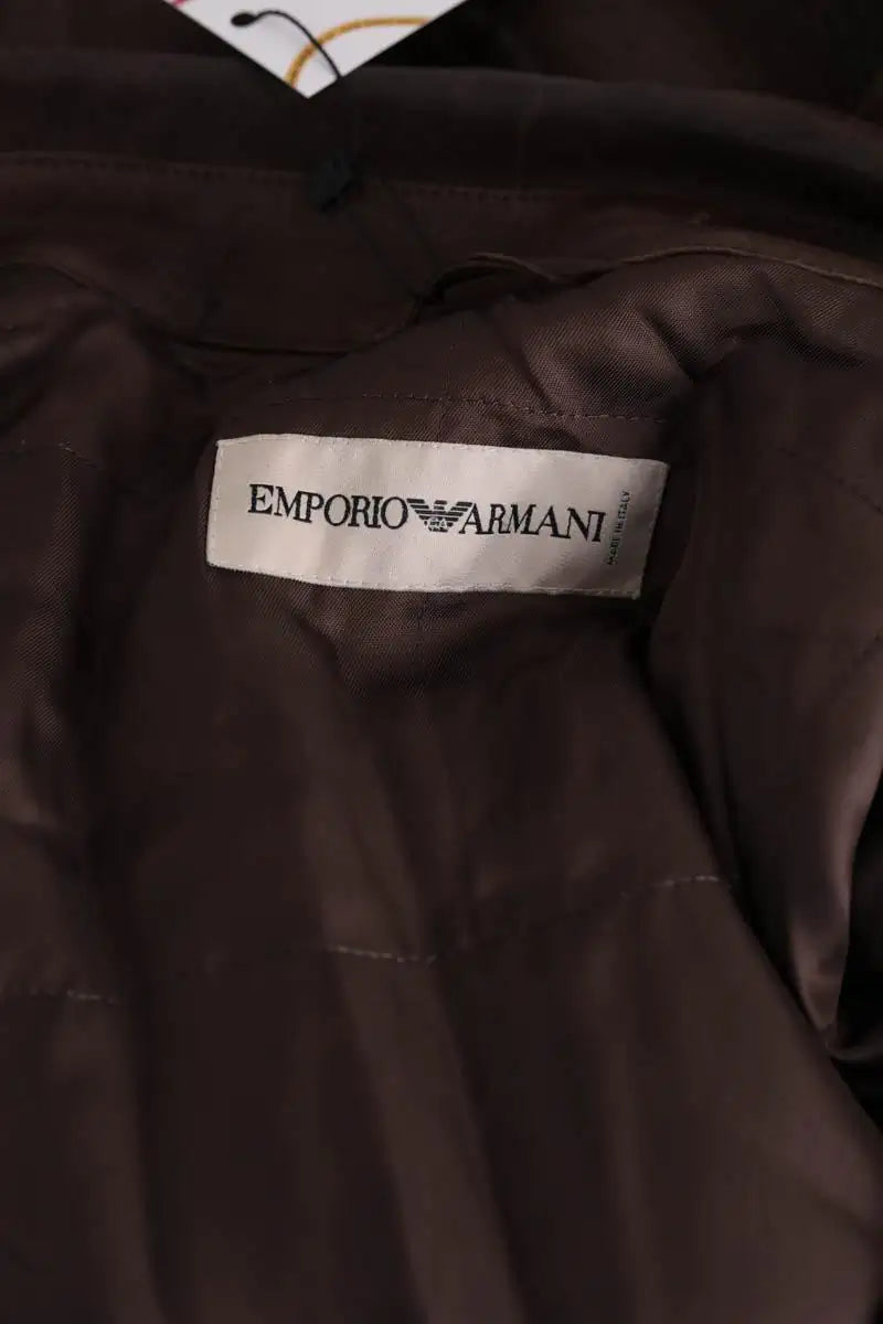 Manteau Emporio Armani Marron en Cuir