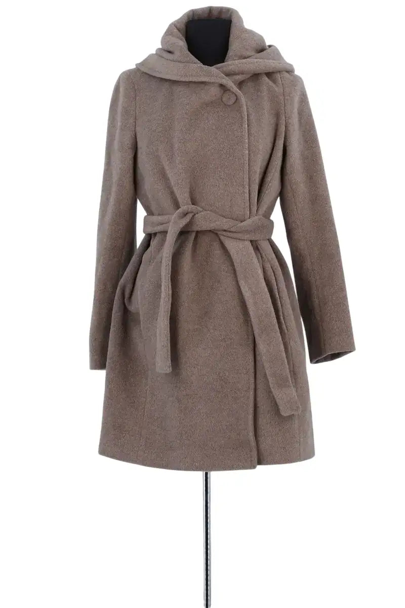 Manteau Gerard Darel Taupe en Laine, taille L - Seconde Main