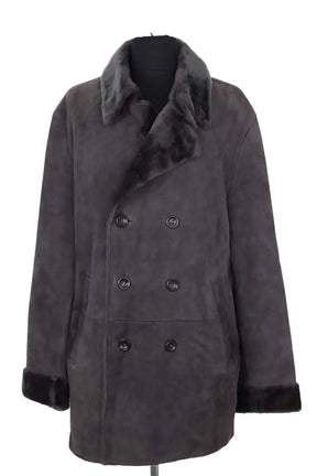Manteau Giorgio Armani Armani Collezioni Gris en Daim, taille XXXL - Seconde Main