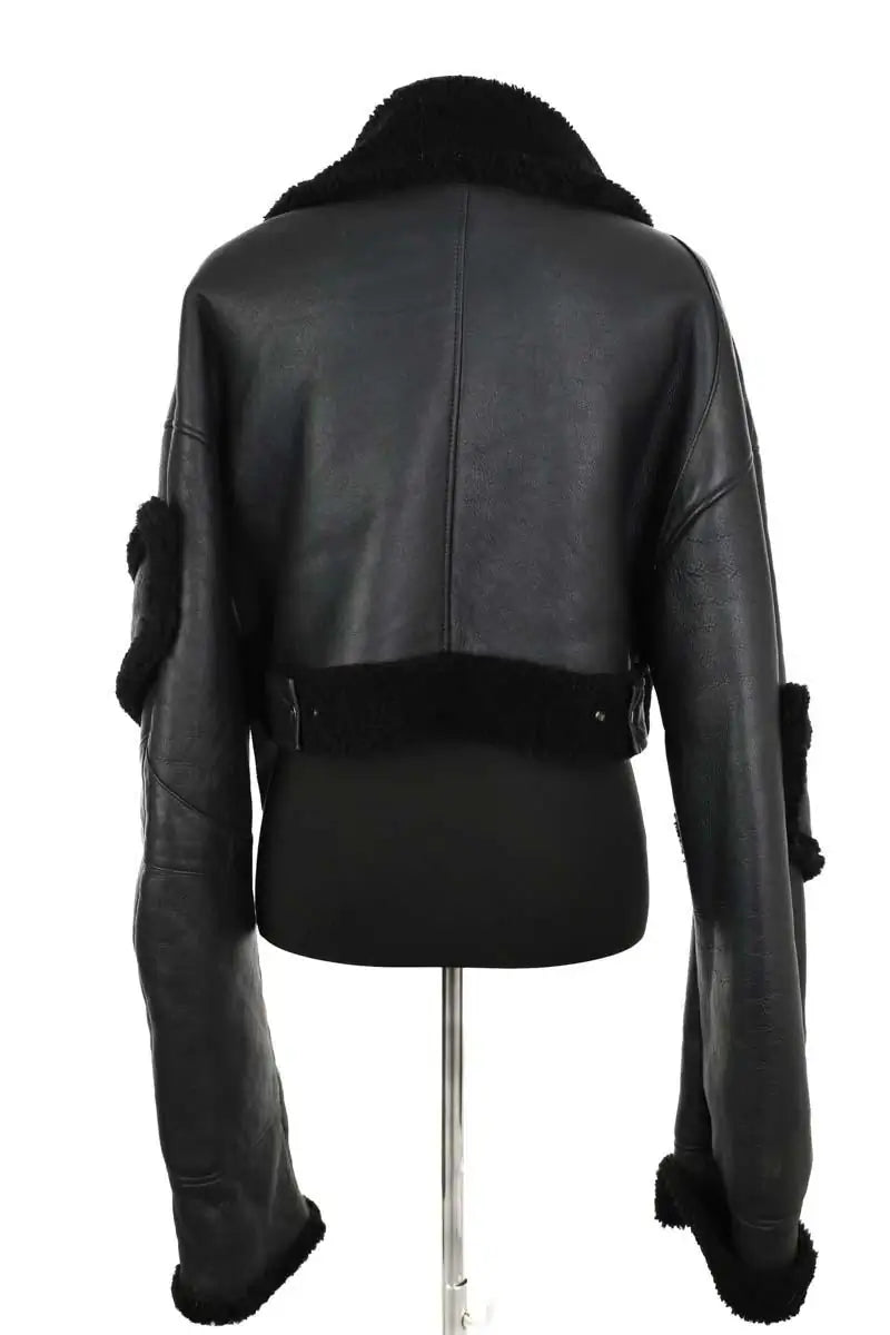 Manteau Heliot Emil Noir en Cuir