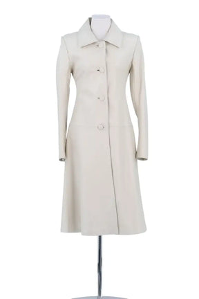 Manteau Jitrois Ecru en Cuir, taille S - Seconde Main