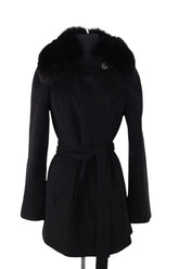 Manteau Joseph Noir en Laine, taille M - Seconde Main