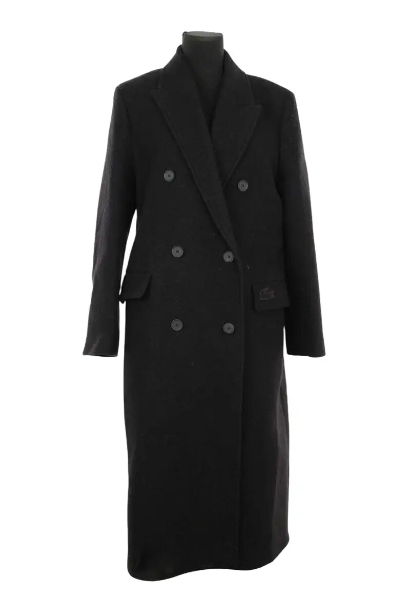 Manteau Lacoste Noir en Laine, taille M - Seconde Main